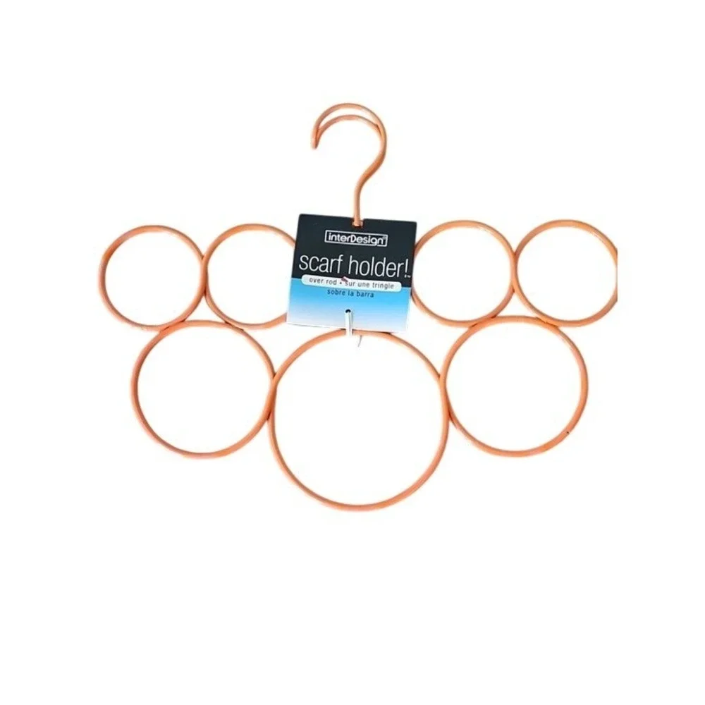InterDesign Classico 8 Loop Scarf Holder Tangelo Orange Metal Organizer NWT